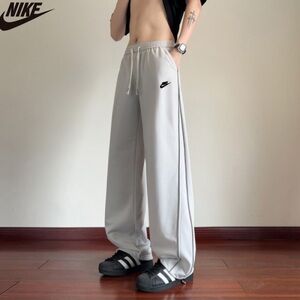 Nike Women's Light Gray Wide-Leg Joggers
